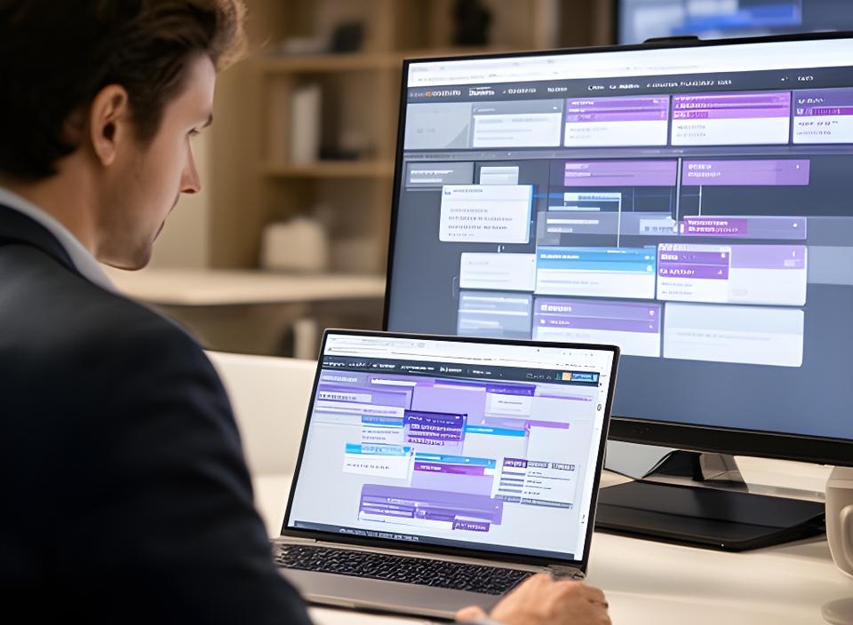 Operations team reviewing an administrative database dashboard with scheduled scripts, monitoring charts, and access controls